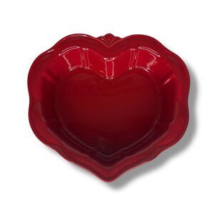 Princess House Pavillion Berry Heart Bake and Serve Dish Bowl 6688 Baking Red